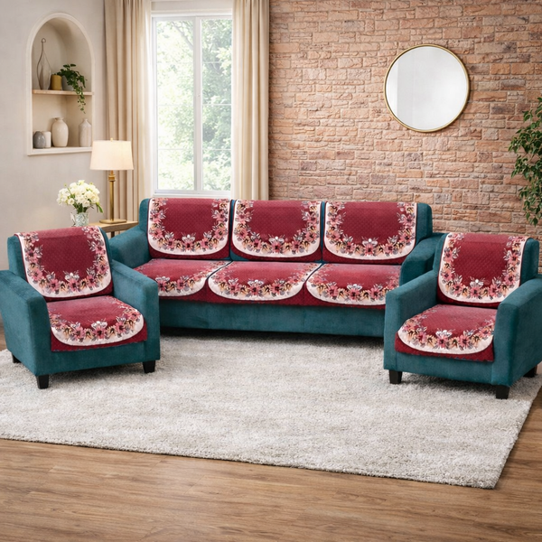 RichBox 10 Piece Sofa Seat Cover Set for 3+1+1 Sofa | 23 x 27 Inch DIY Cut-to-Fit | Ultrasonic Quilted Anti-Skid Sofa Protector | Washable Seat Covers