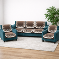 RichBox 10 Piece Sofa Seat Cover Set for 3+1+1 Sofa | 23 x 27 Inch DIY Cut-to-Fit | Ultrasonic Quilted Anti-Skid Sofa Protector | Washable Seat Covers