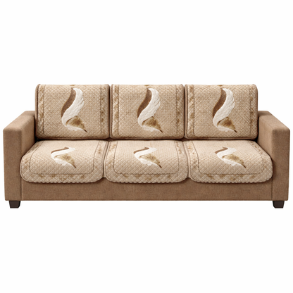 RichBox 10 Piece Sofa Seat Cover Set for 3+1+1 Sofa | 23 x 27 Inch DIY Cut-to-Fit | Ultrasonic Quilted Anti-Skid Sofa Protector | Washable Seat Covers