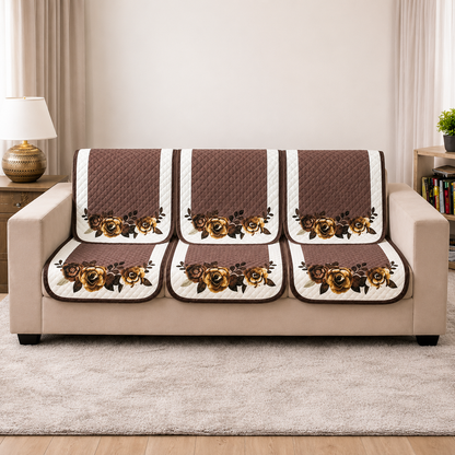 RichBox 10 Piece Sofa Seat Cover Set for 3+1+1 Sofa | 23 x 27 Inch DIY Cut-to-Fit | Ultrasonic Quilted Anti-Skid Sofa Protector | Washable Seat Covers