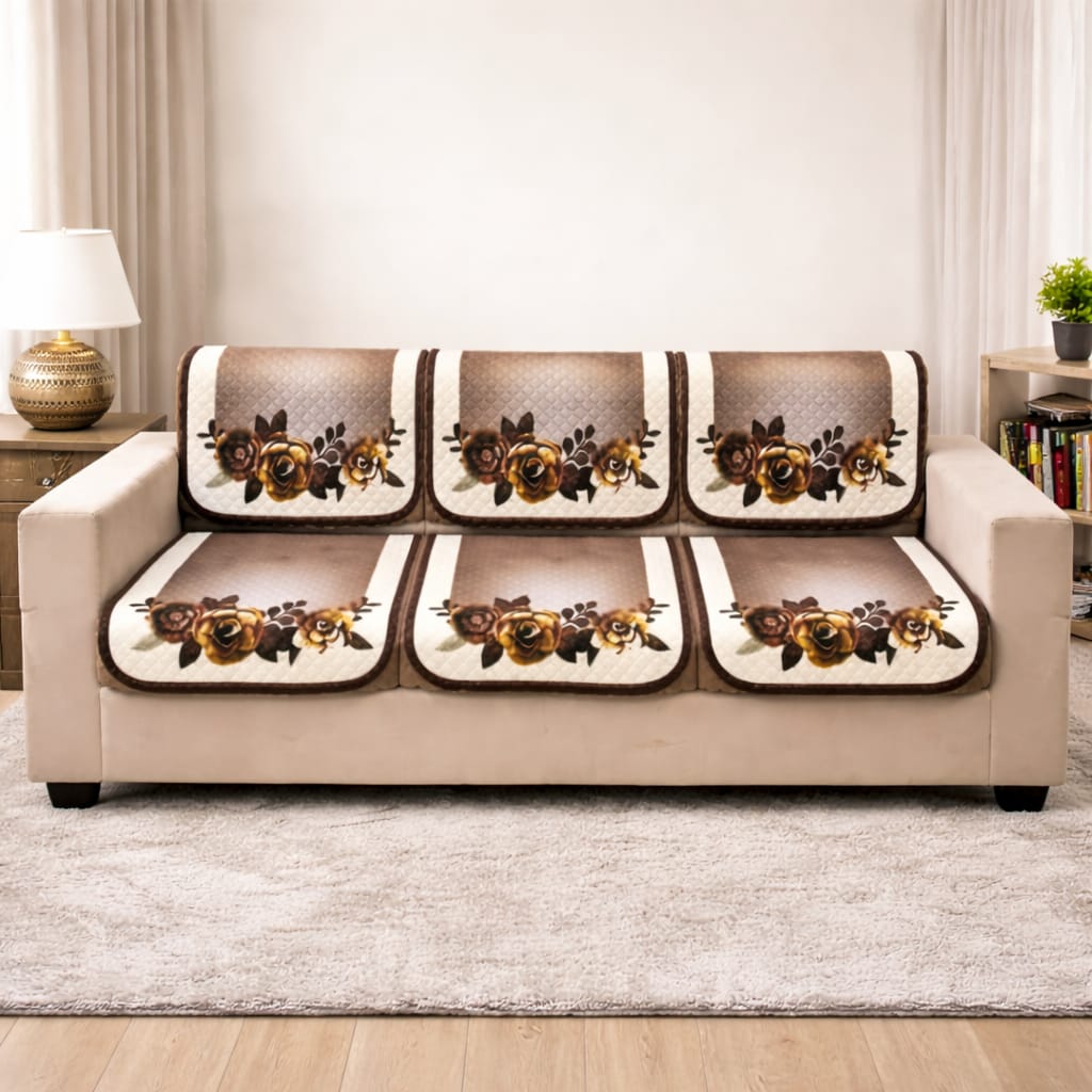RichBox 10 Piece Sofa Seat Cover Set for 3+1+1 Sofa | 23 x 27 Inch DIY Cut-to-Fit | Ultrasonic Quilted Anti-Skid Sofa Protector | Washable Seat Covers