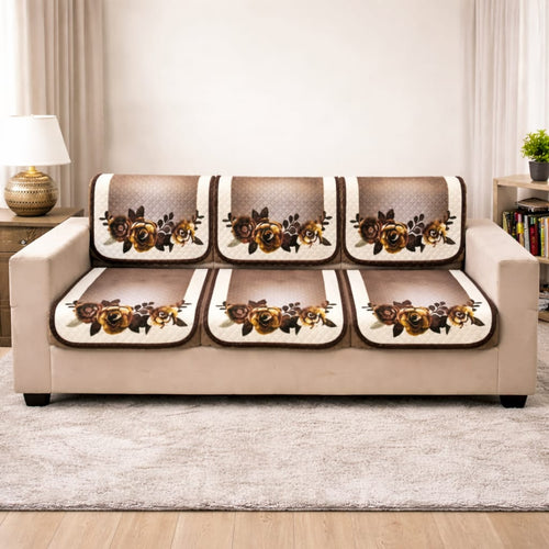 RichBox 10 Piece Sofa Seat Cover Set for 3+1+1 Sofa | 23 x 27 Inch DIY Cut-to-Fit | Ultrasonic Quilted Anti-Skid Sofa Protector | Washable Seat Covers