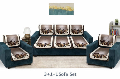 RichBox 10 Piece Sofa Seat Cover Set for 3+1+1 Sofa | 23 x 27 Inch DIY Cut-to-Fit | Ultrasonic Quilted Anti-Skid Sofa Protector | Washable Seat Covers